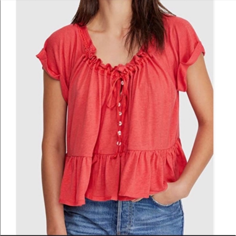 Free People Charlie Tee in Camelia NWOT
